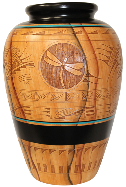 Authentic Navajo Etched Collector Piece by Dwayne Blackhorse -(DBW300B)