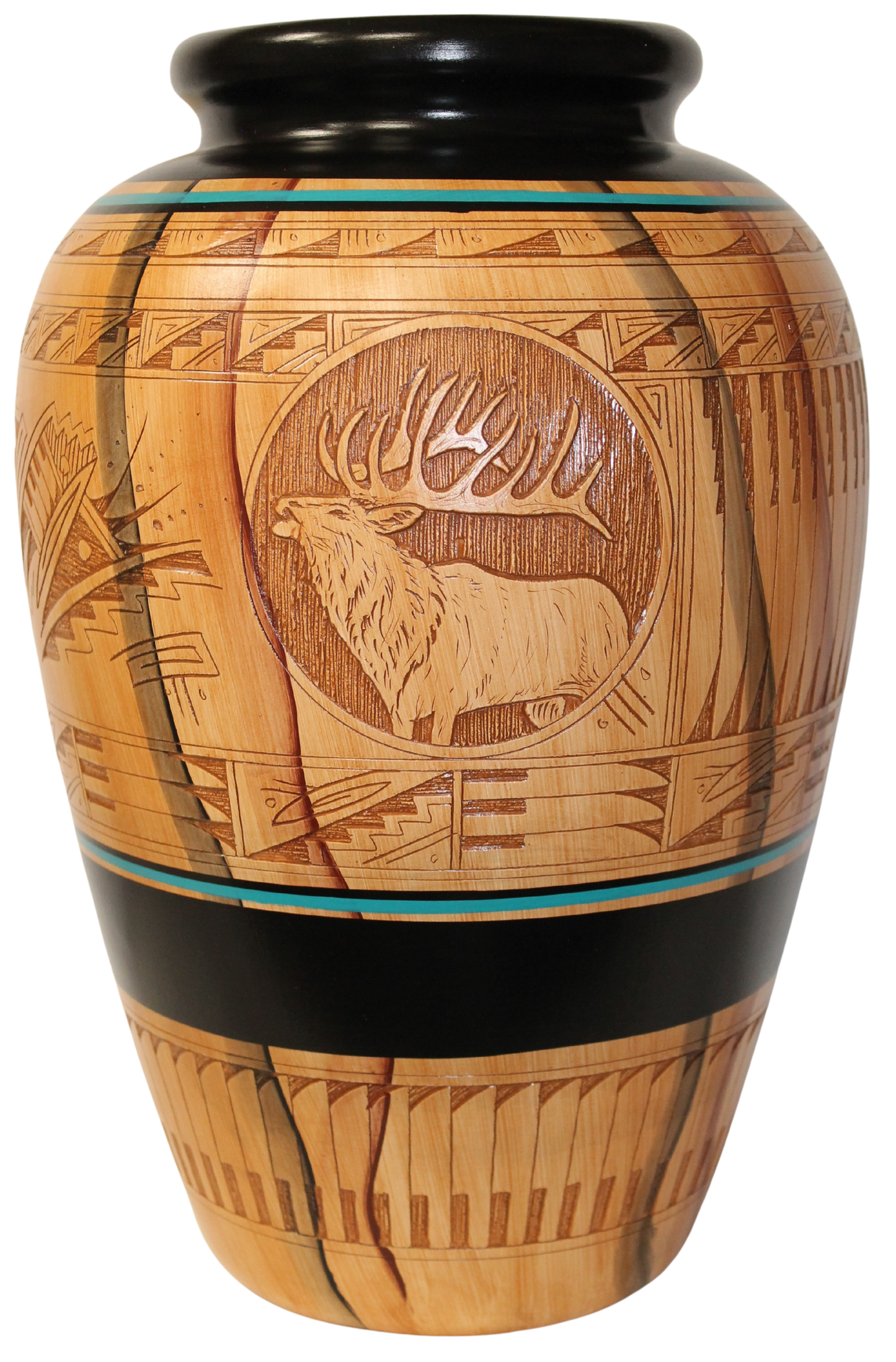 Authentic Navajo Etched Collector Piece by Dwayne Blackhorse -(DBW300c)