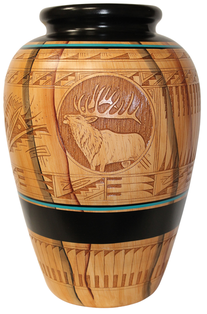 Authentic Navajo Etched Collector Piece by Dwayne Blackhorse -(DBW300c)