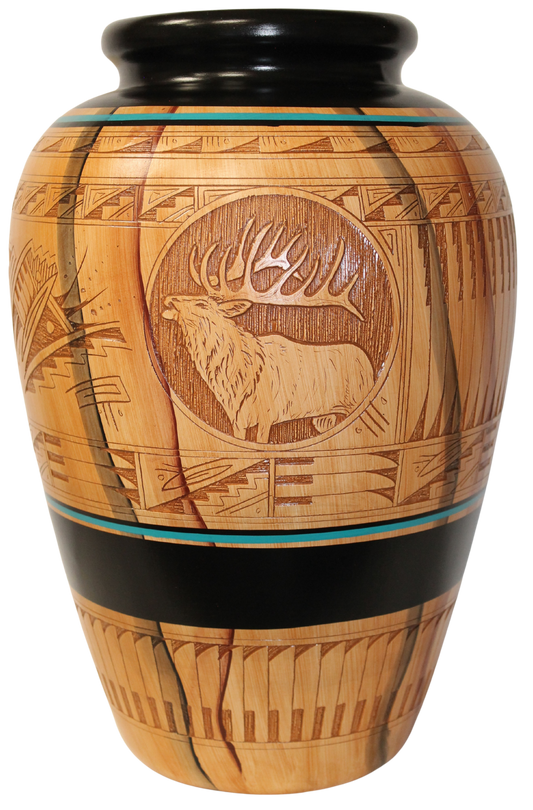 Authentic Navajo Etched Collector Piece by Dwayne Blackhorse -(DBW300c)