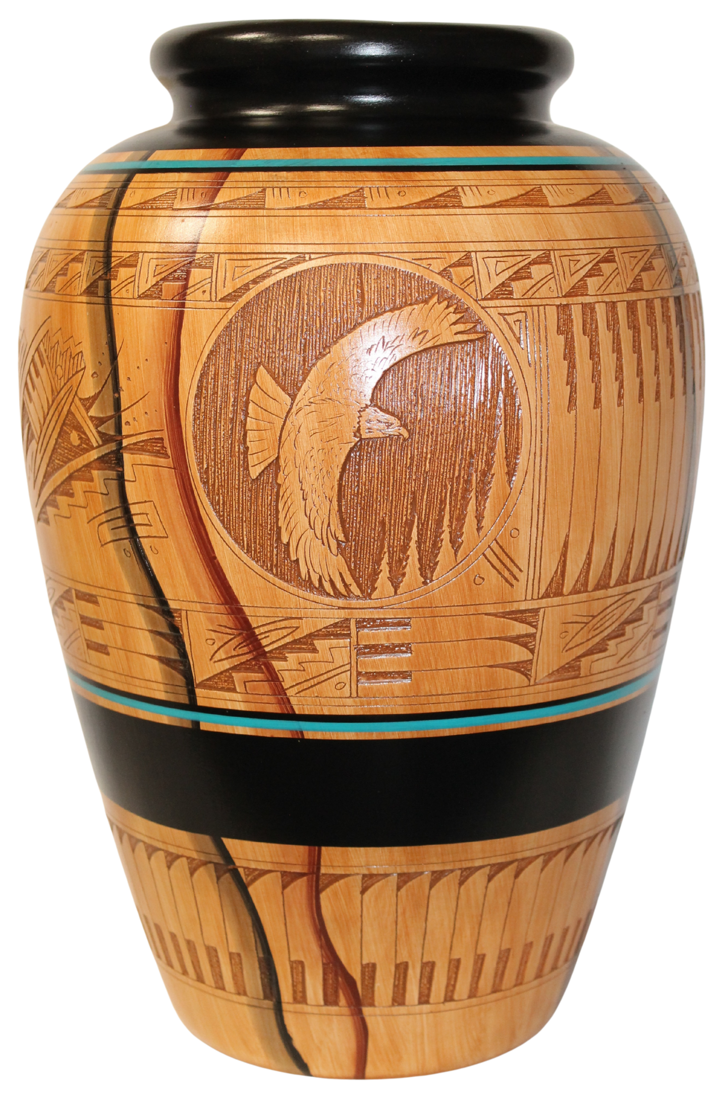 Authentic Navajo Etched Collector Piece by Dwayne Blackhorse -(DBW300c)