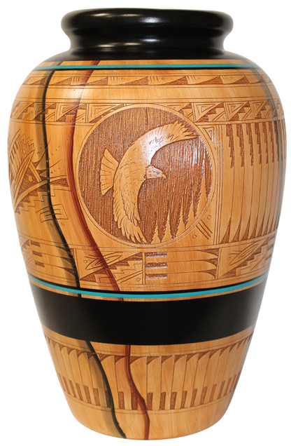 Authentic Navajo Etched Collector Piece by Dwayne Blackhorse -(DBW300c)