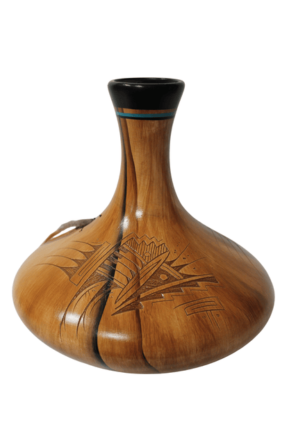 Authentic Navajo Etched Collector Piece by Dwayne Blackhorse -(DBW154A)