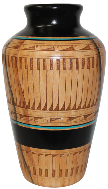 Authentic Navajo Etched Collector Piece by Dwayne Blackhorse -(DBW198B)