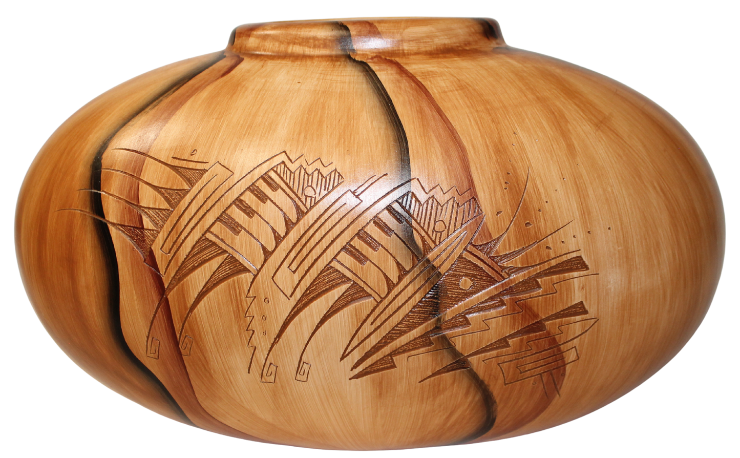 Authentic Navajo Etched Collector Piece by Dwayne Blackhorse -(DBW300A)