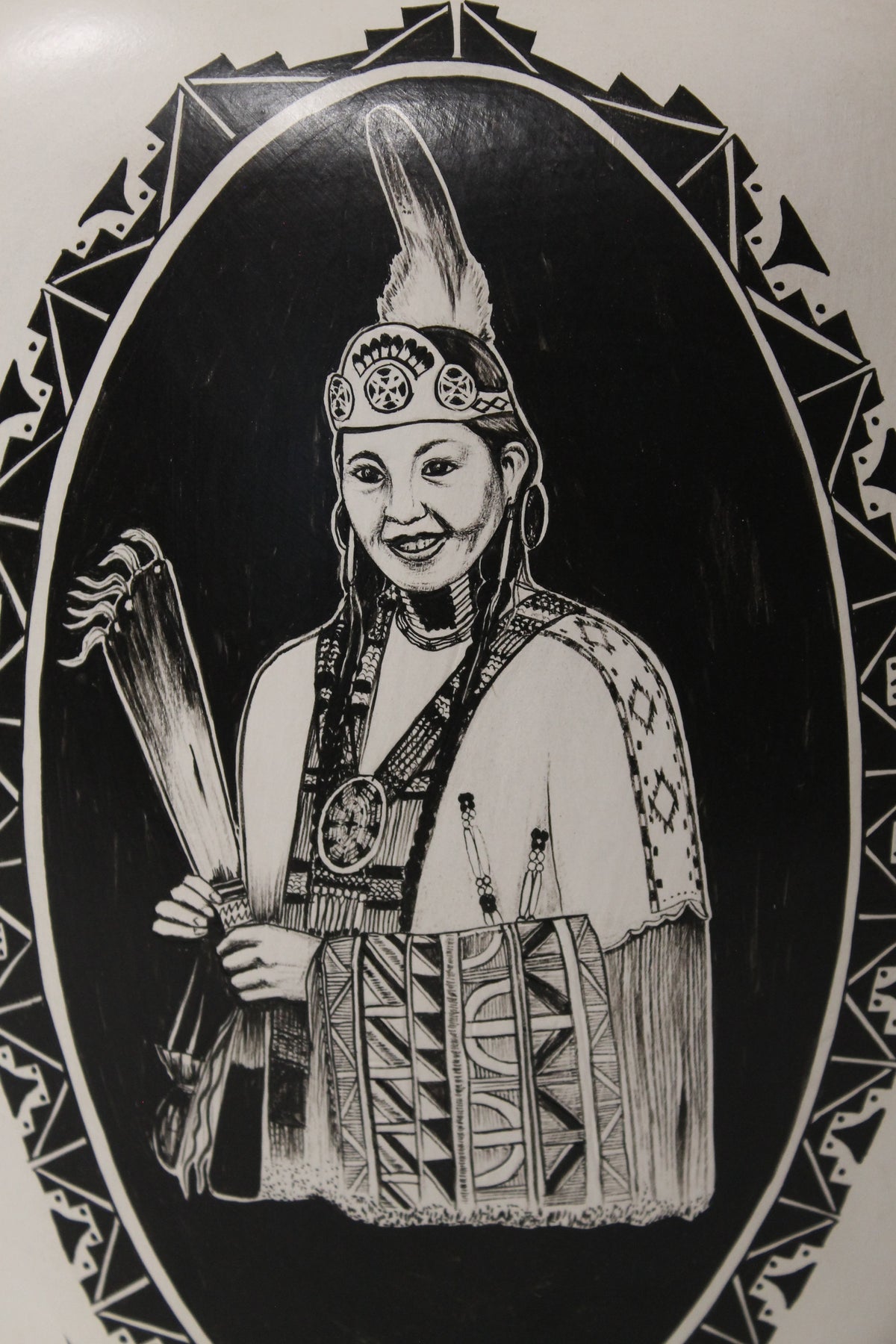JFL Legacy Collector - Dennis Yazzie - Ute Maiden (8.5 x 8.5 Inches) Pillow Vase