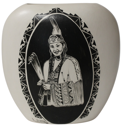 JFL Legacy Collector - Dennis Yazzie - Ute Maiden (8.5 x 8.5 Inches) Pillow Vase