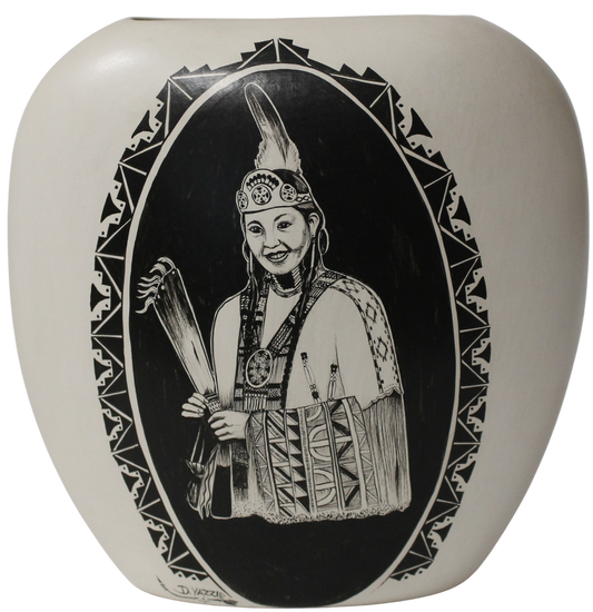 JFL Legacy Collector - Dennis Yazzie - Ute Maiden (8.5 x 8.5 Inches) Pillow Vase