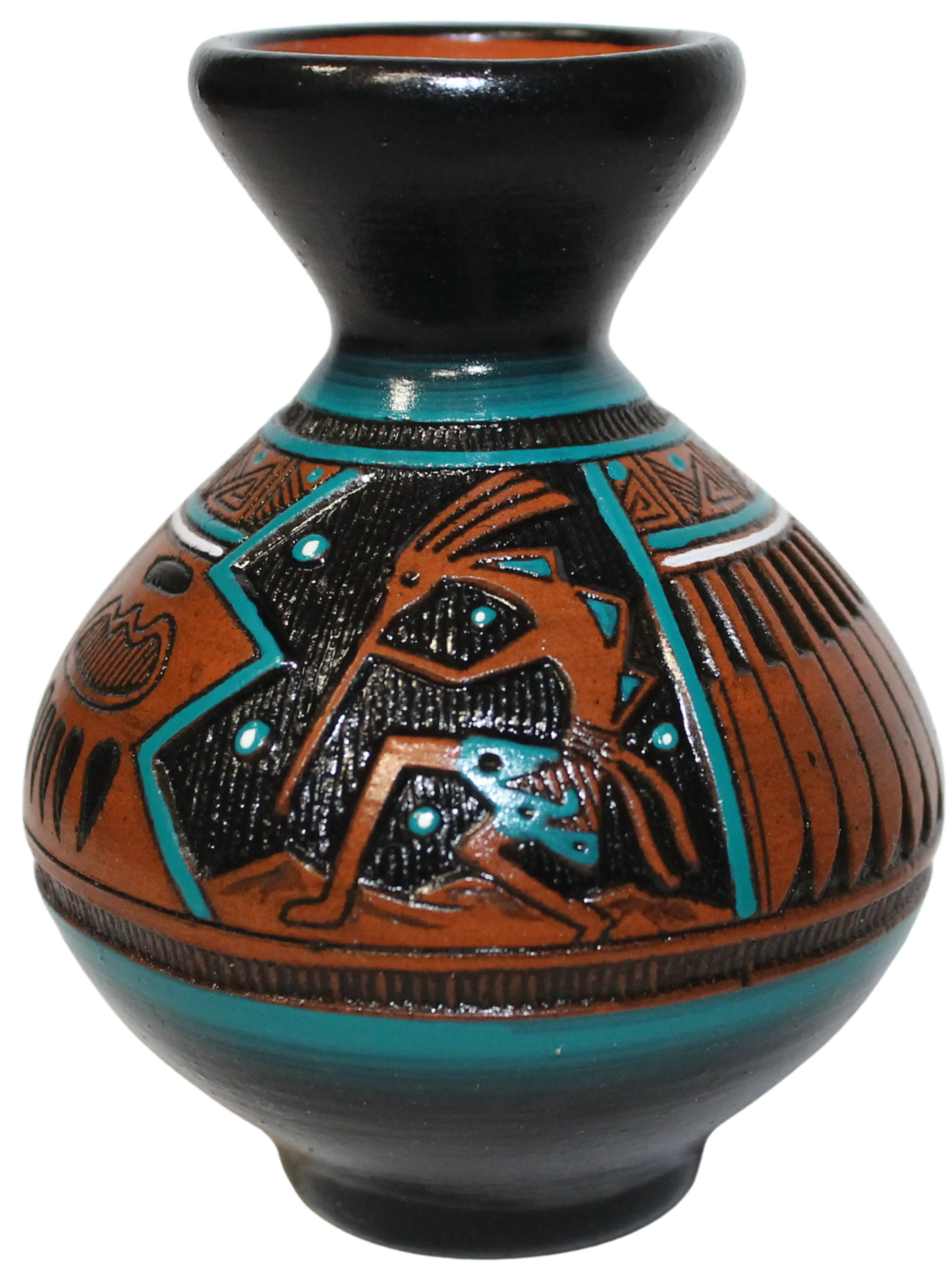 Herman Oliver Collector - Fine Etched Kokopelli with Color Accents (HOW180A)