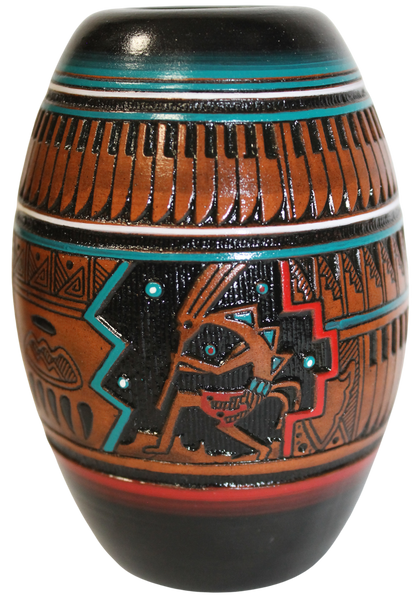 Herman Oliver Collector - Fine Etched Kokopelli with Color Accents (HOW270A)