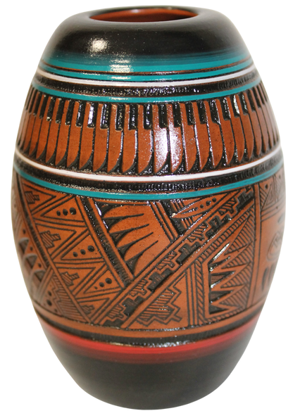 Herman Oliver Collector - Fine Etched Kokopelli with Color Accents (HOW270A)