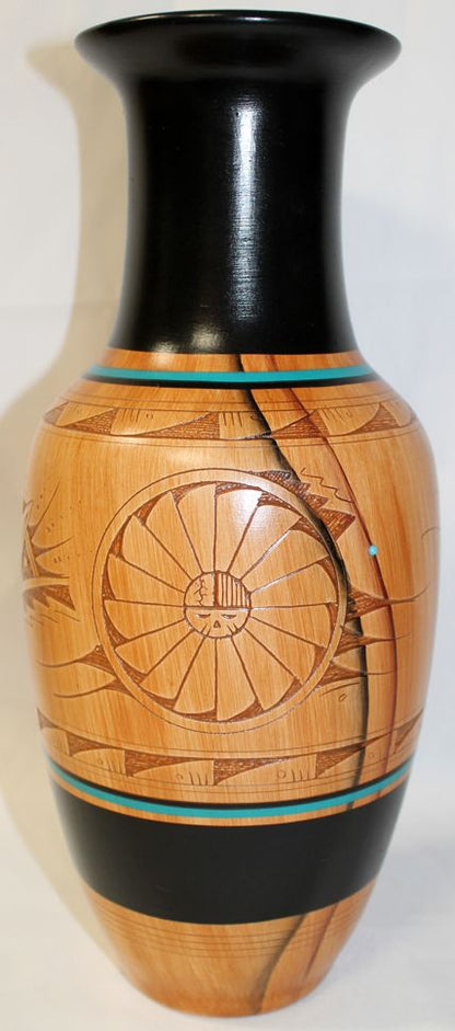 Authentic Navajo Etched Collector Piece by Dwayne Blackhorse -(DBW140A)