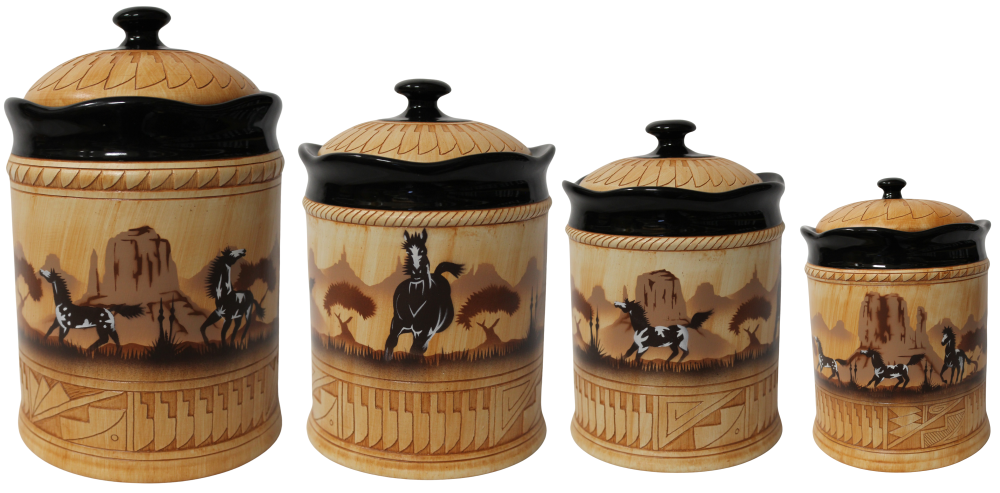 Horses by James Benally -(JBWCanisterSet-2)