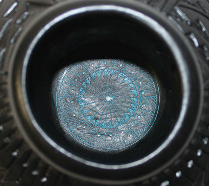 Deep Etched and Black Stained Collector Piece by Leo Blackhorse - (LBW220A)