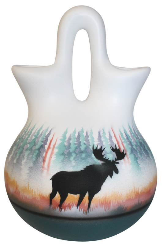 MSL7 Morning Mist -Moose 5 1/2 x 8 Wedding Vase