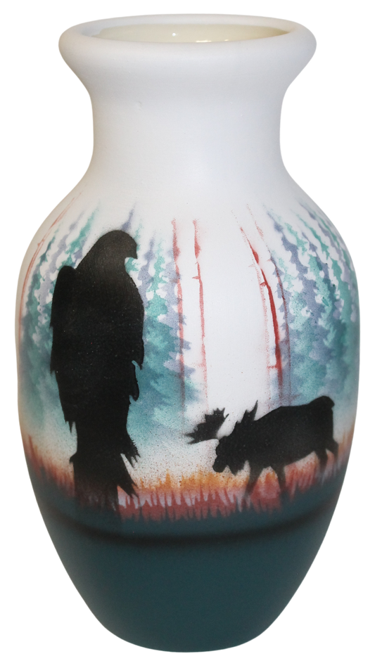 MSS1 Morning Mist -Moose 3 1/2 x 6 Bud Vase
