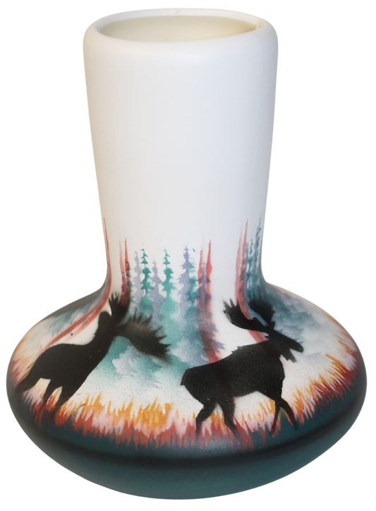 MSS4 Morning Mist -Moose 4 1/2 x 5 Bud Vase