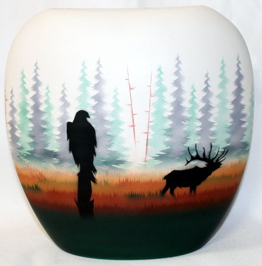 MTE3 Morning Mist -Elk 8 1/2 x 8 1/2 Pillow Vase