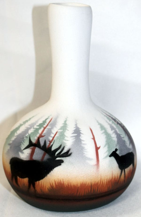 MTS3 Morning Mist -Elk 3 1/2 x 5 1/2 Ball Vase