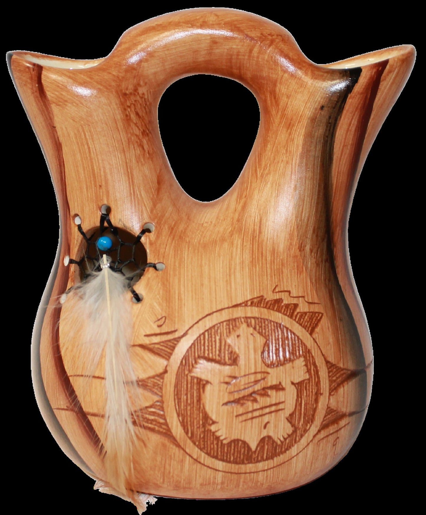 Turtle Wedding Vase W/Dreamcatcher - Collector by Dwayne Blackhorse -(DBW50DCWVTurtle)