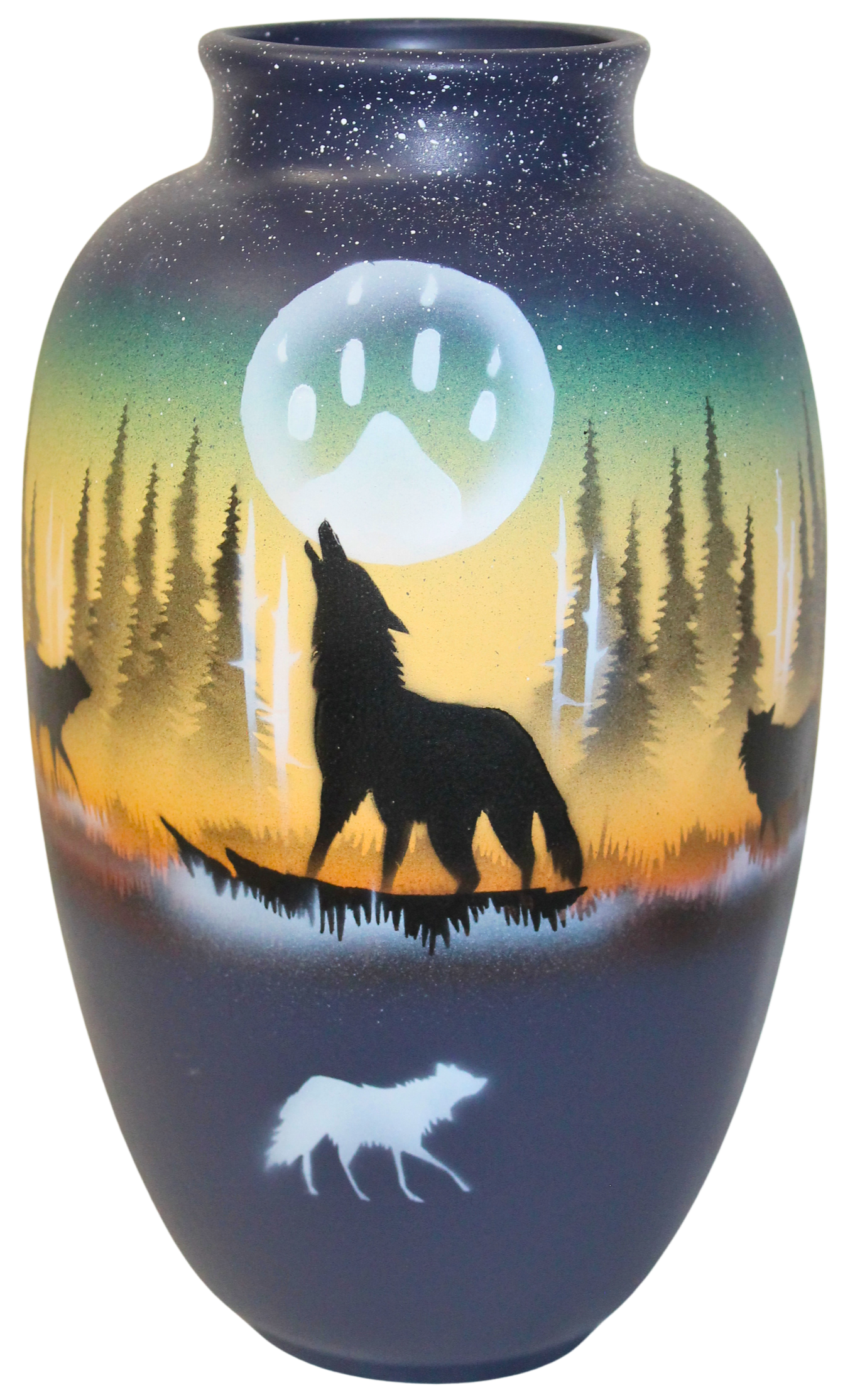 WS033 Woodland Shadows - Wolf 6 x 10 Ginger Jar