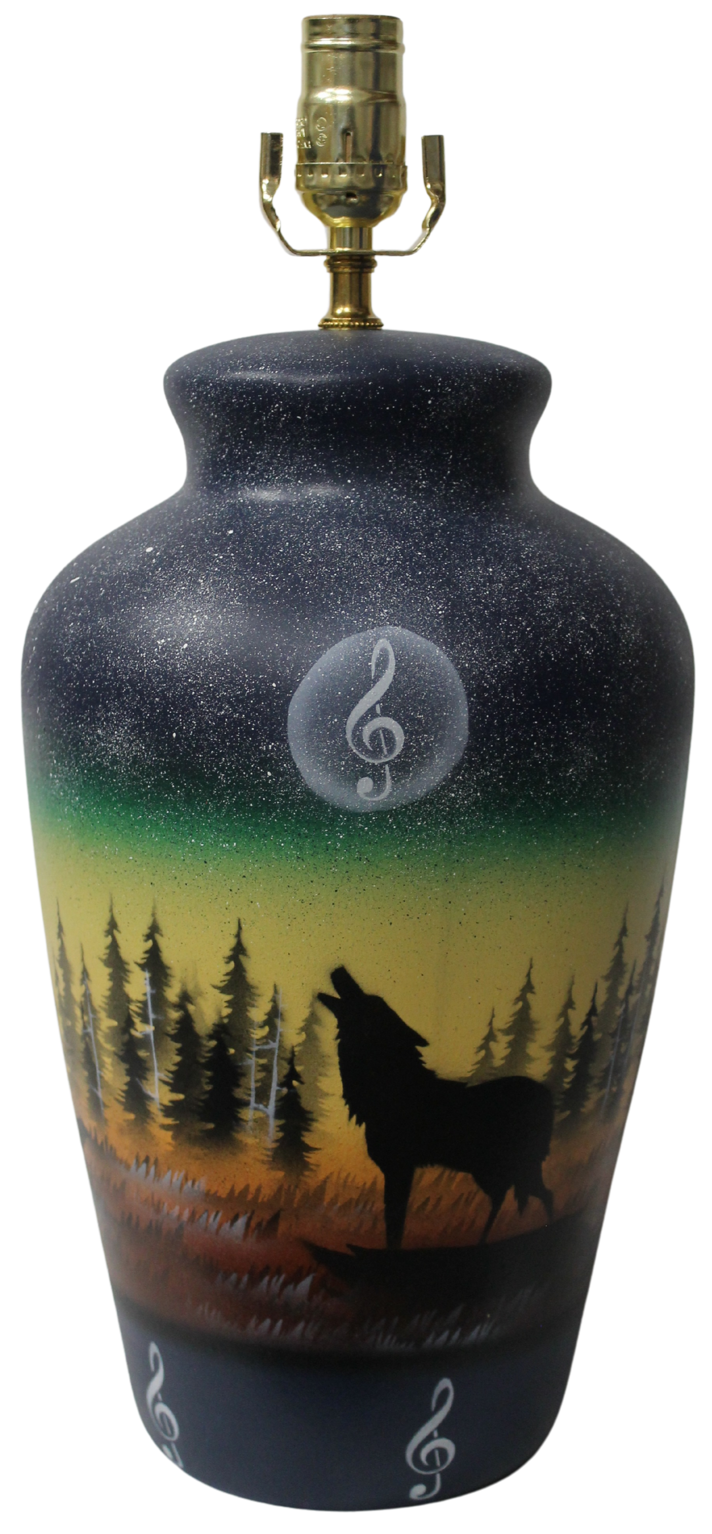 Woodland Shadows - Wolf 8 x 12 1/2 Vase - Lamp no Shade