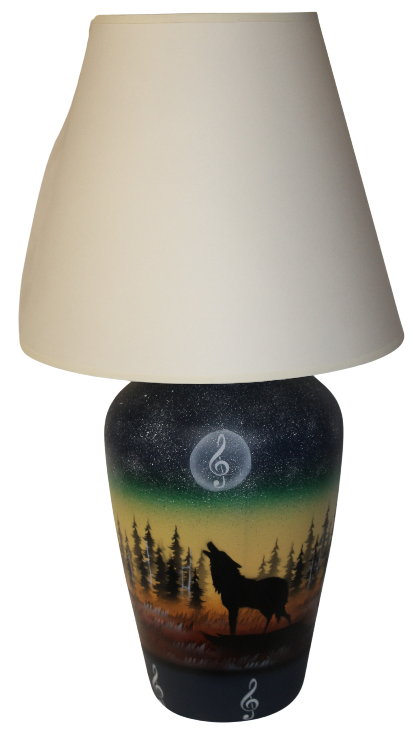 Woodland Shadows - Wolf 8 x 12 1/2 Vase - Lamp w/Shade