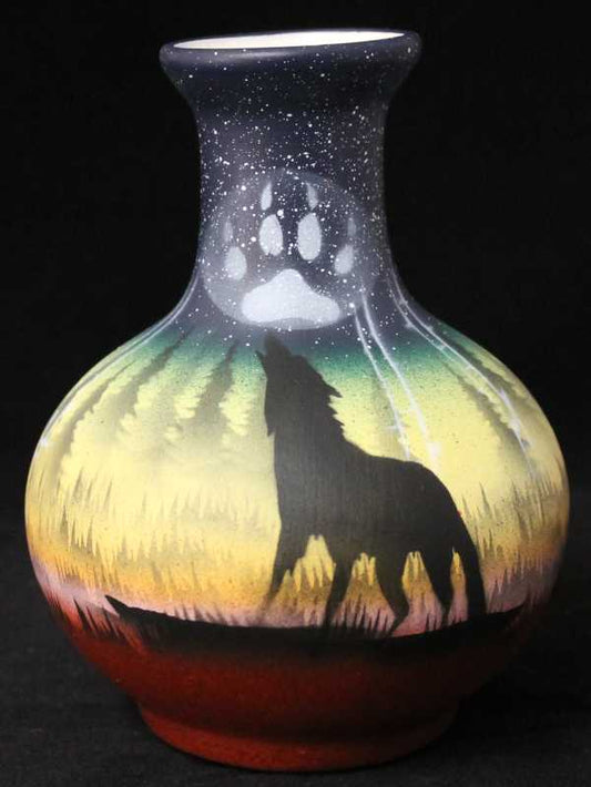 Woodland Shadows - Wolf 4 1/2 x 6 Vase -(WSM1)