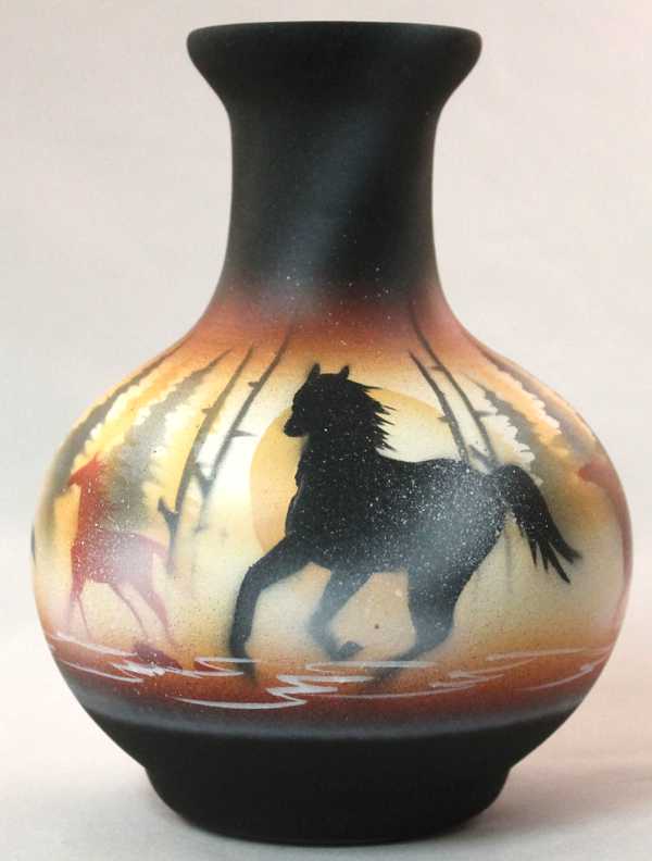 Born Free Horses 4 1/2 x 6 Vase -(BFM1)