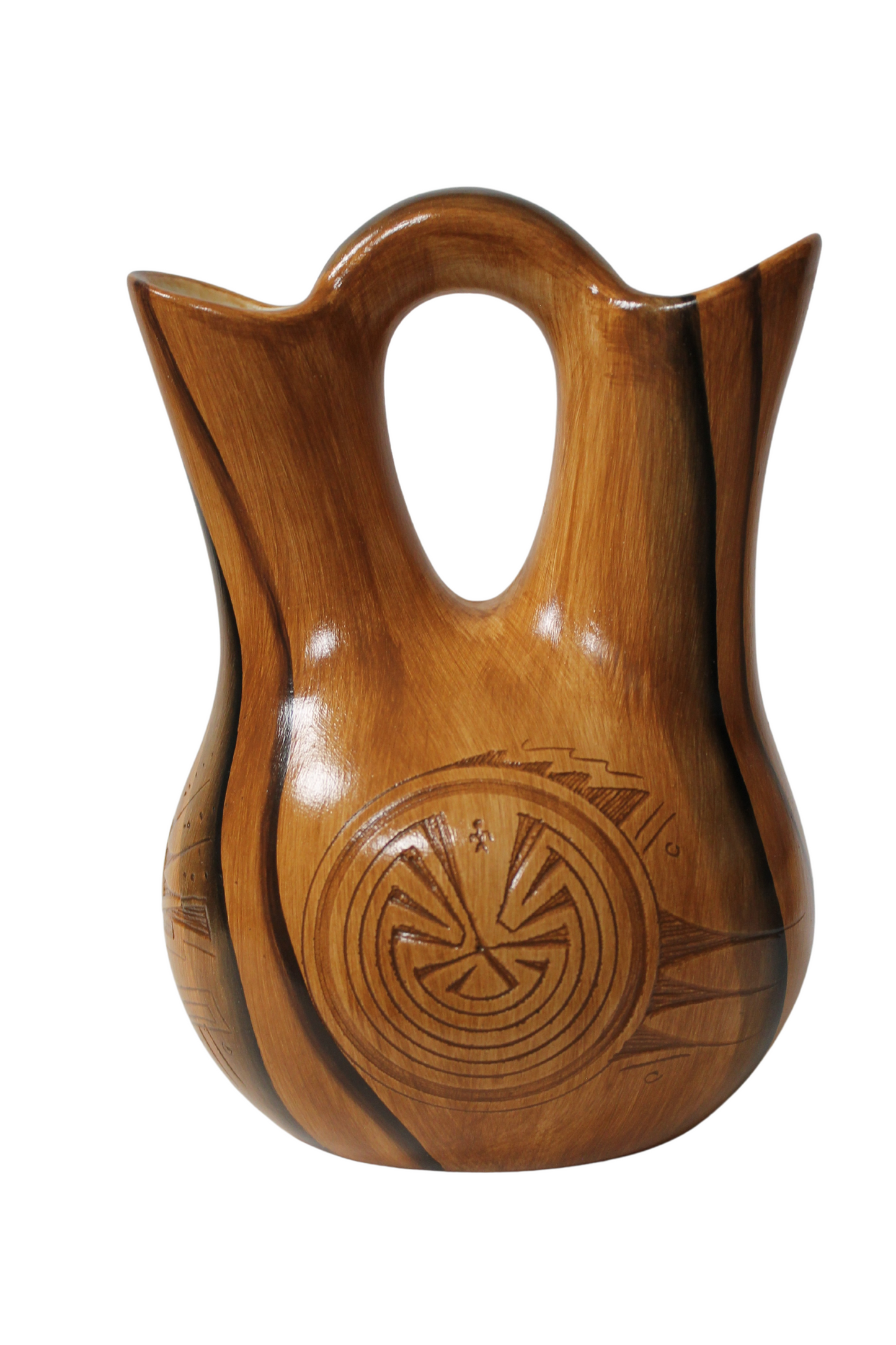 Authentic Navajo Etched Collector Piece by Dwayne Blackhorse Wedding Vase -(DBW106B)