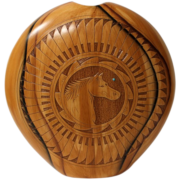 Authentic Navajo Etched Collector Piece by Dwayne Blackhorse -(DBW154A)
