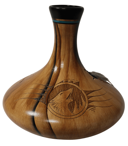 Authentic Navajo Etched Collector Piece by Dwayne Blackhorse -(DBW154A)