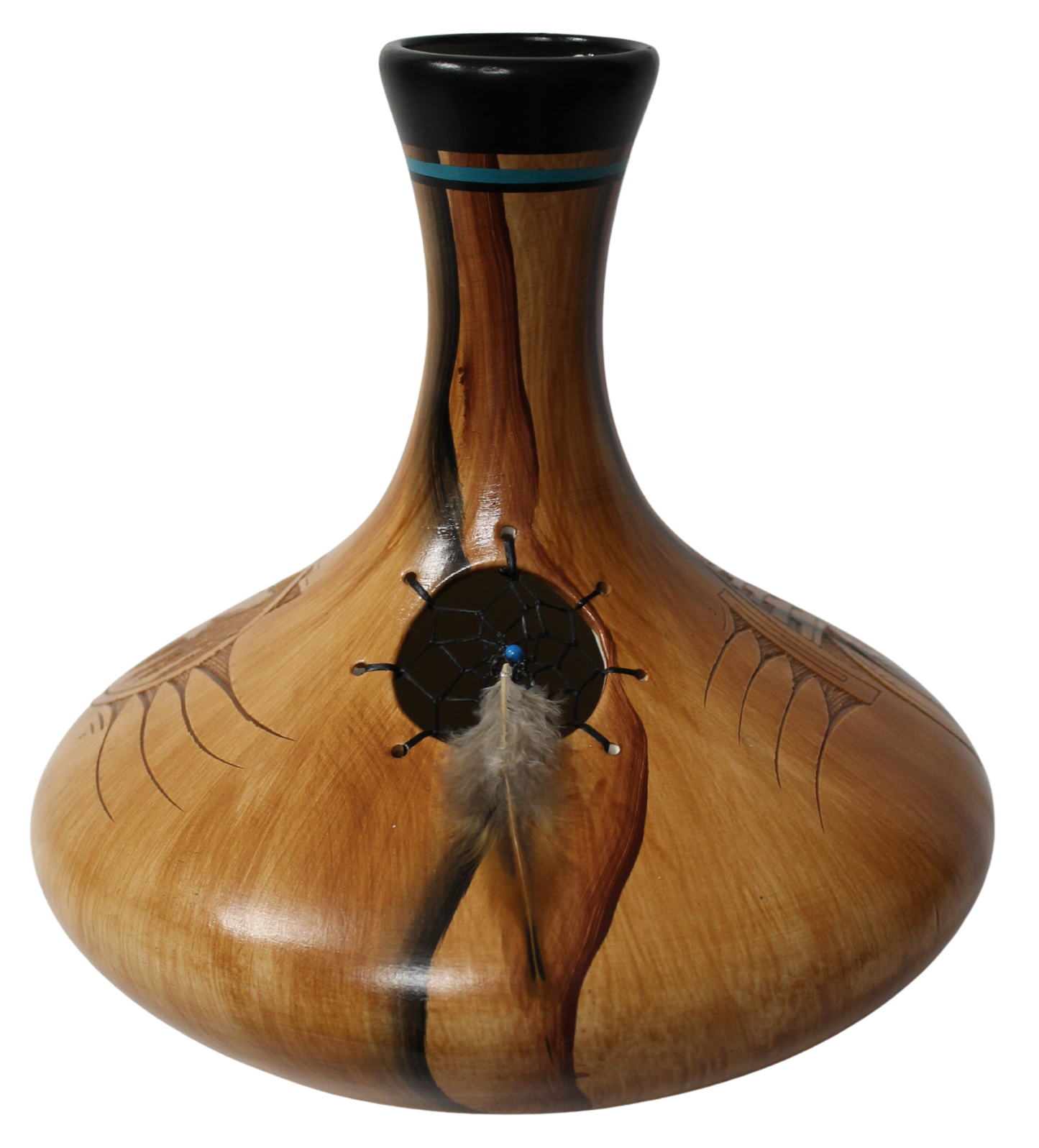 Authentic Navajo Etched Collector Piece by Dwayne Blackhorse -(DBW154A)