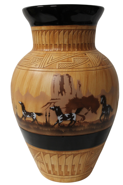 Navajo Etched Woodgrain Finish Collector Piece by James Benally -(JBW155A)