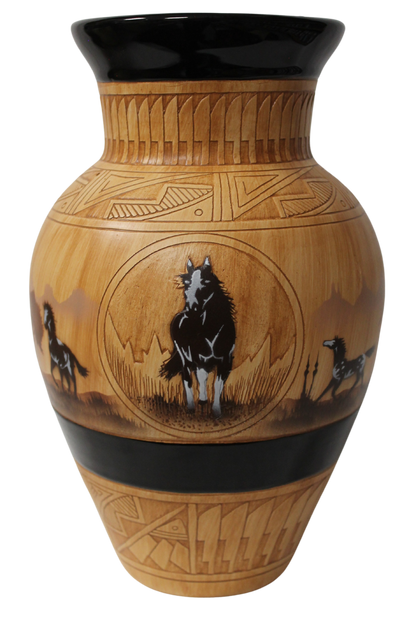 Navajo Etched Woodgrain Finish Collector Piece by James Benally -(JBW155A)