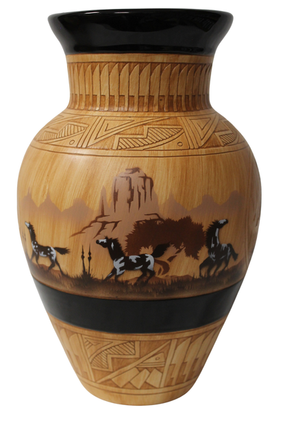 Navajo Etched Woodgrain Finish Collector Piece by James Benally -(JBW155A)