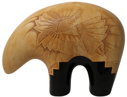 Navajo Etched Woodgrain Finish Collector Piece by James Benally -(JBW330a)