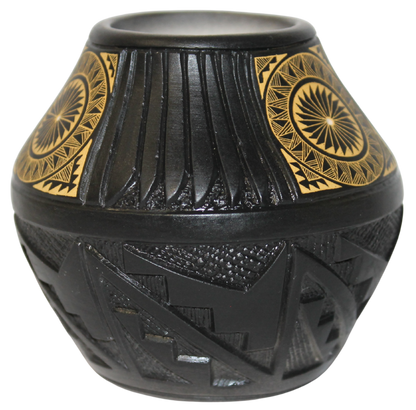 Authentic Deep and Two-Tone Etched Collector Piece by Leo Blackhorse -(lbw176b)