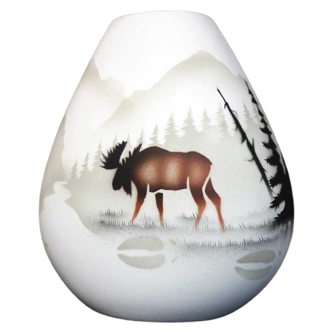 High Country Tracks Moose 8 1/2 x 9 Pillow Vase -(60100)