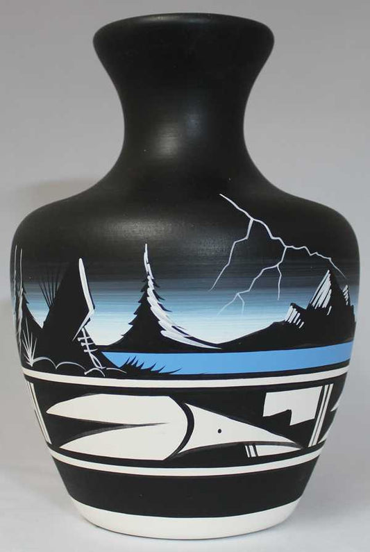 Mountain Storm  4 1/2 x 5 Inch Chimney Vase -(23043)