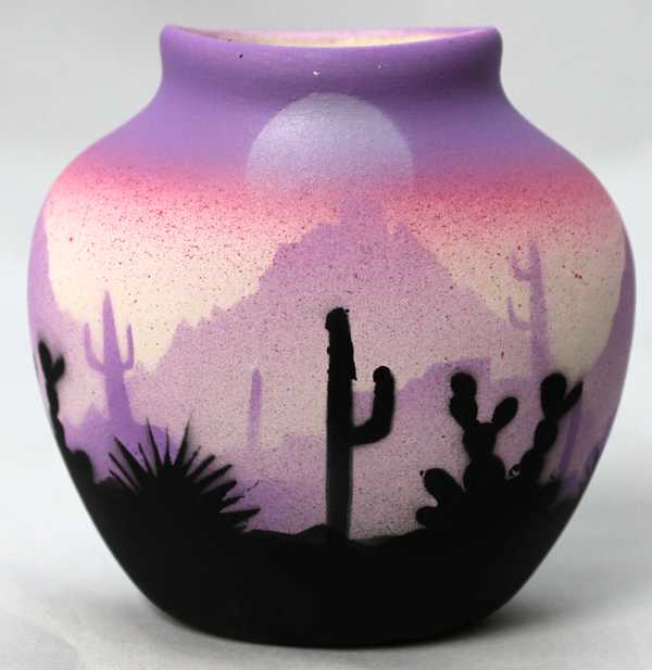 Purple Sonora Desert  3 x 3 Pillow Vase -(45141)