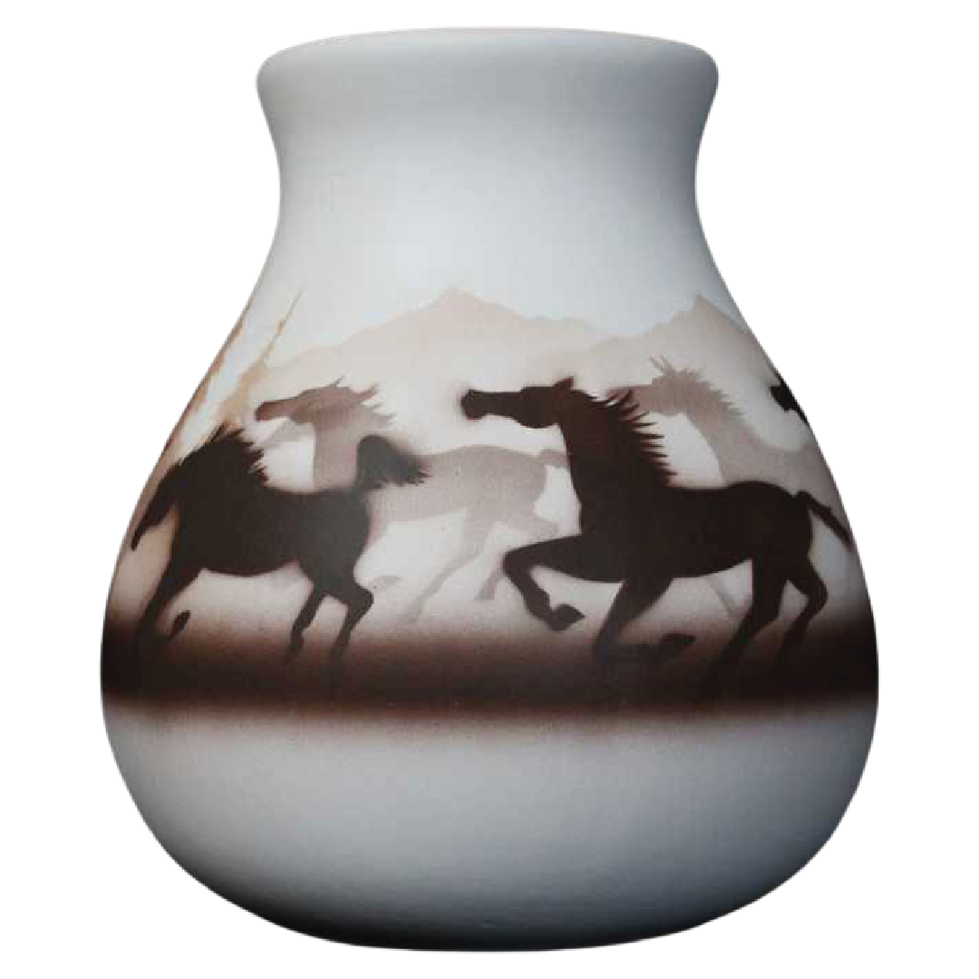 Wild Horses  8 1/2 x 9 1/2 Pot -(33052)