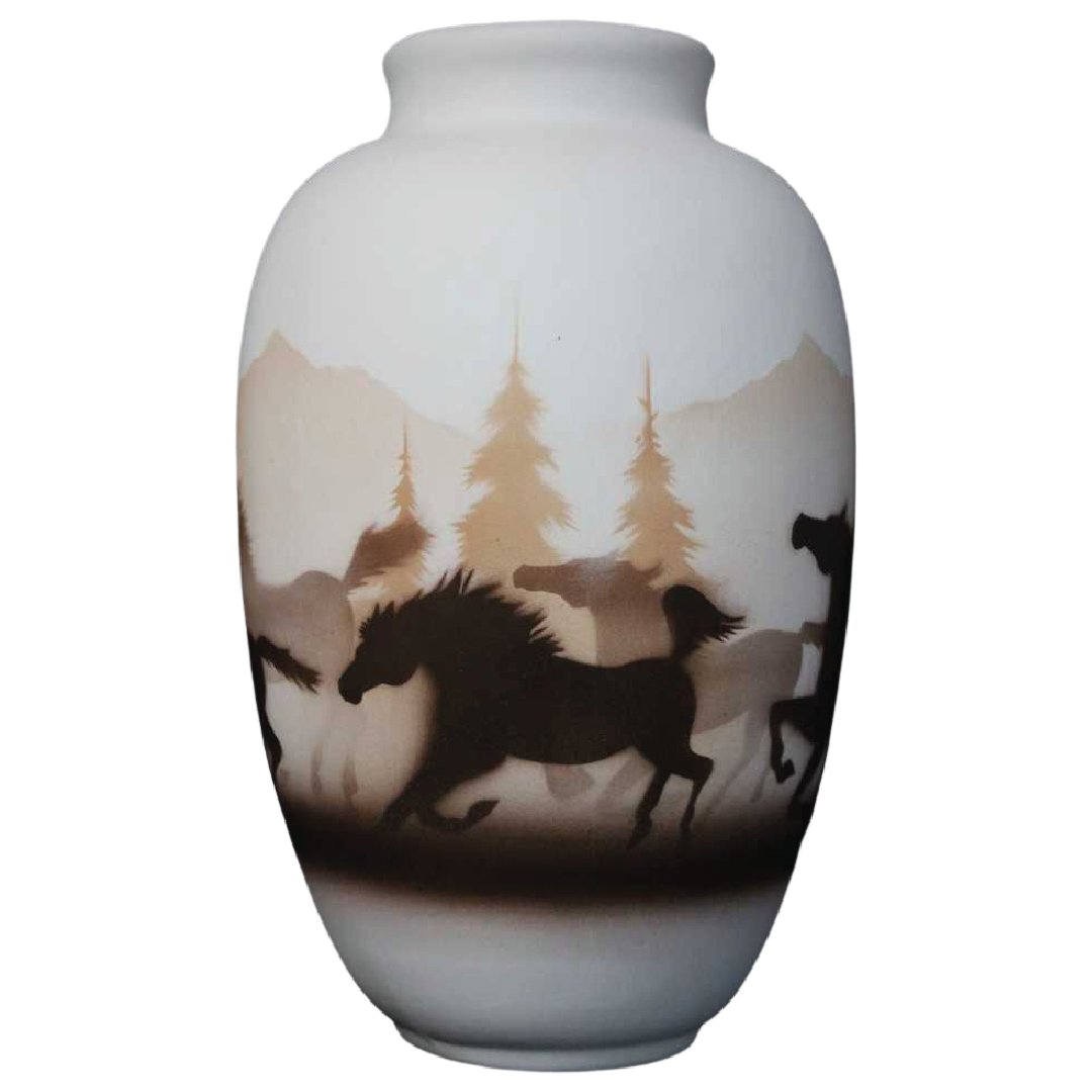 Wild Horses  6 x 10 Ginger Jar -(33033)
