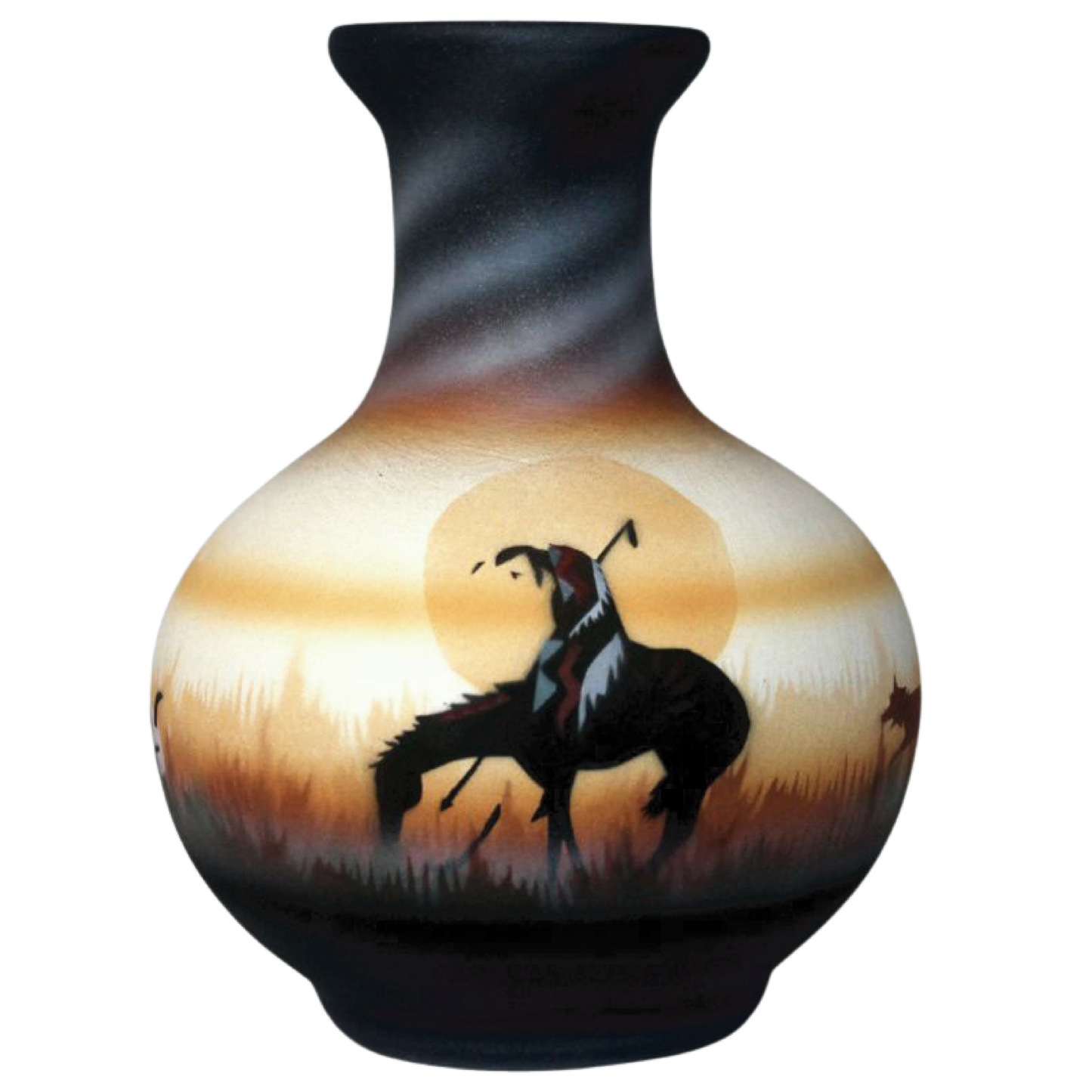 End of the Trail 4 1/2 x 6 Vase - (ETM1)