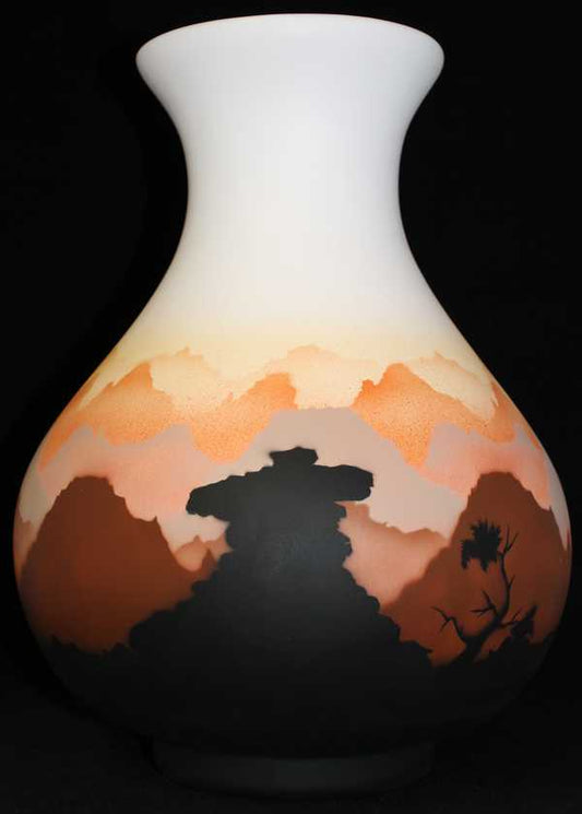 Sunset Canyon  10 1/2 x 14 1/2 Vase -(35136)