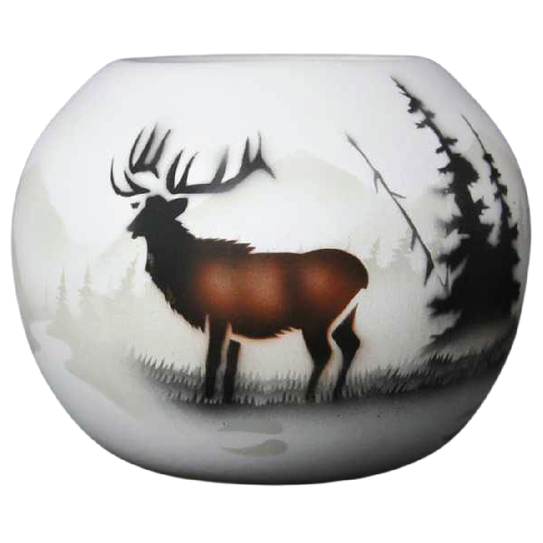 High Country Tracks Elk 6 x 5 Anasazi Bowl -(63089)