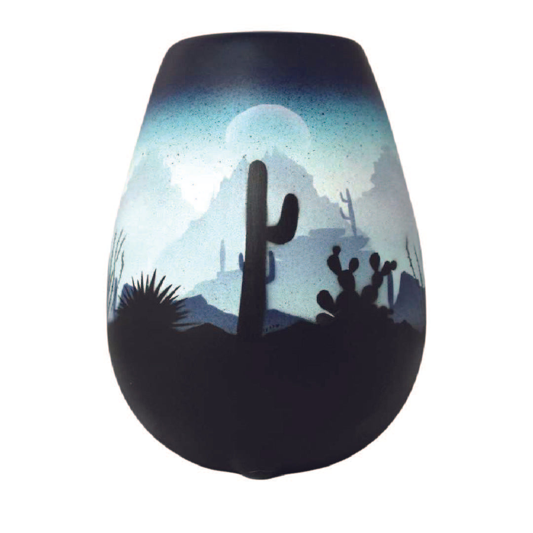 Blue Sonora Desert  6 x 8 1/2 Vase -(44091)