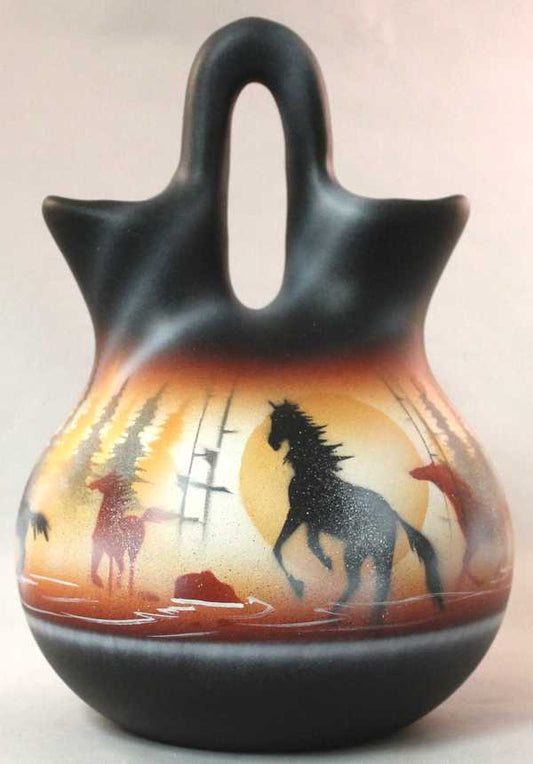 Born Free Horses 5 1/2 x 8 Wedding Vase -(BFL7)