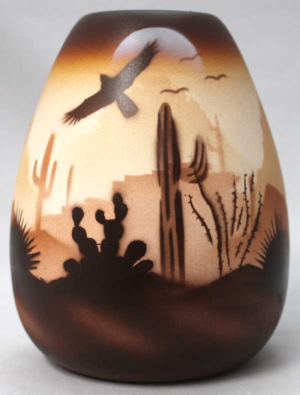 Brown Sonora Desert  4 x 5 1/2 Vase -(46015)