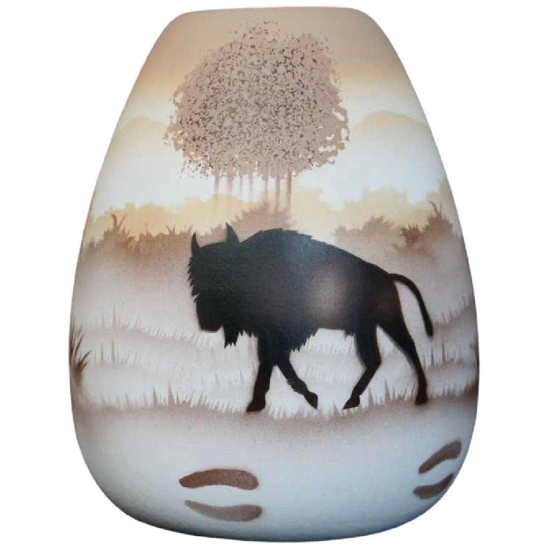 64015 Back Country Tracks Buffalo 4 x 5 1/2 Vase